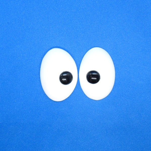 Oval handmade eyes - 32 x 22 mm Black and white eyes - funny eyes - Puppet eyes - supplies - toy eyes - handmade puppet eyes - glue on
