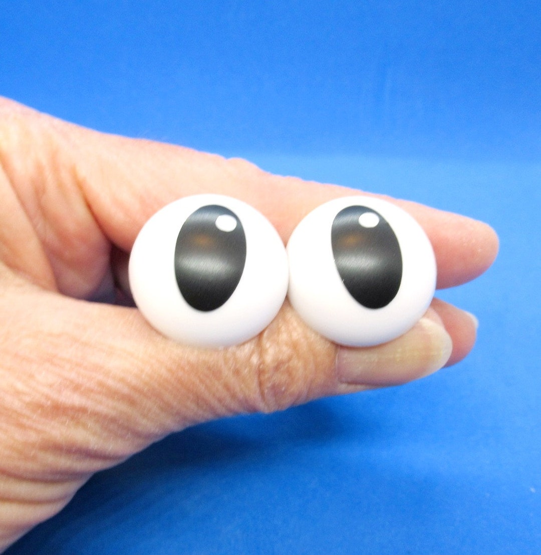 24mm Safety Eyes 1 Pair Plastic Eyes Black and White Eyes Domed Funny