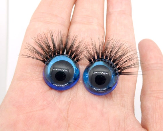 Safety Eyes With Eyelashes 15 Mm Safety Eyes Translucent Blue Eyes