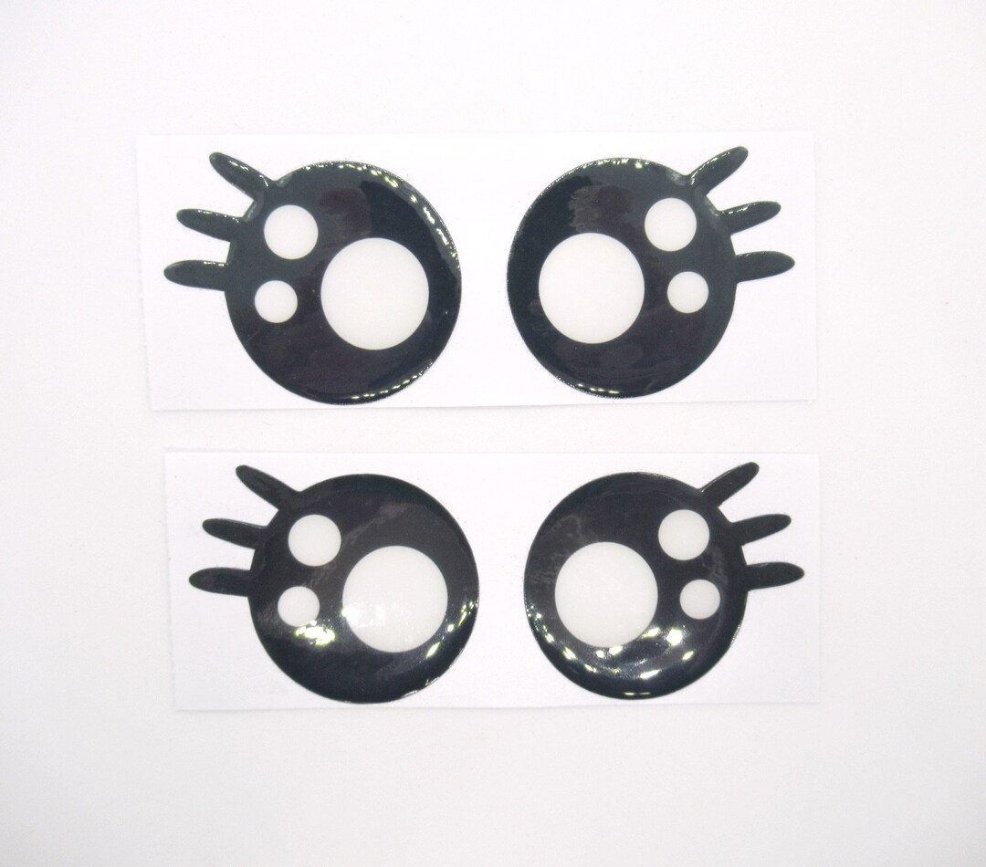 2D Adhesive Eyes Eye Stickers 2 Pairs 1.5 X 1.5 Black and White Eyes