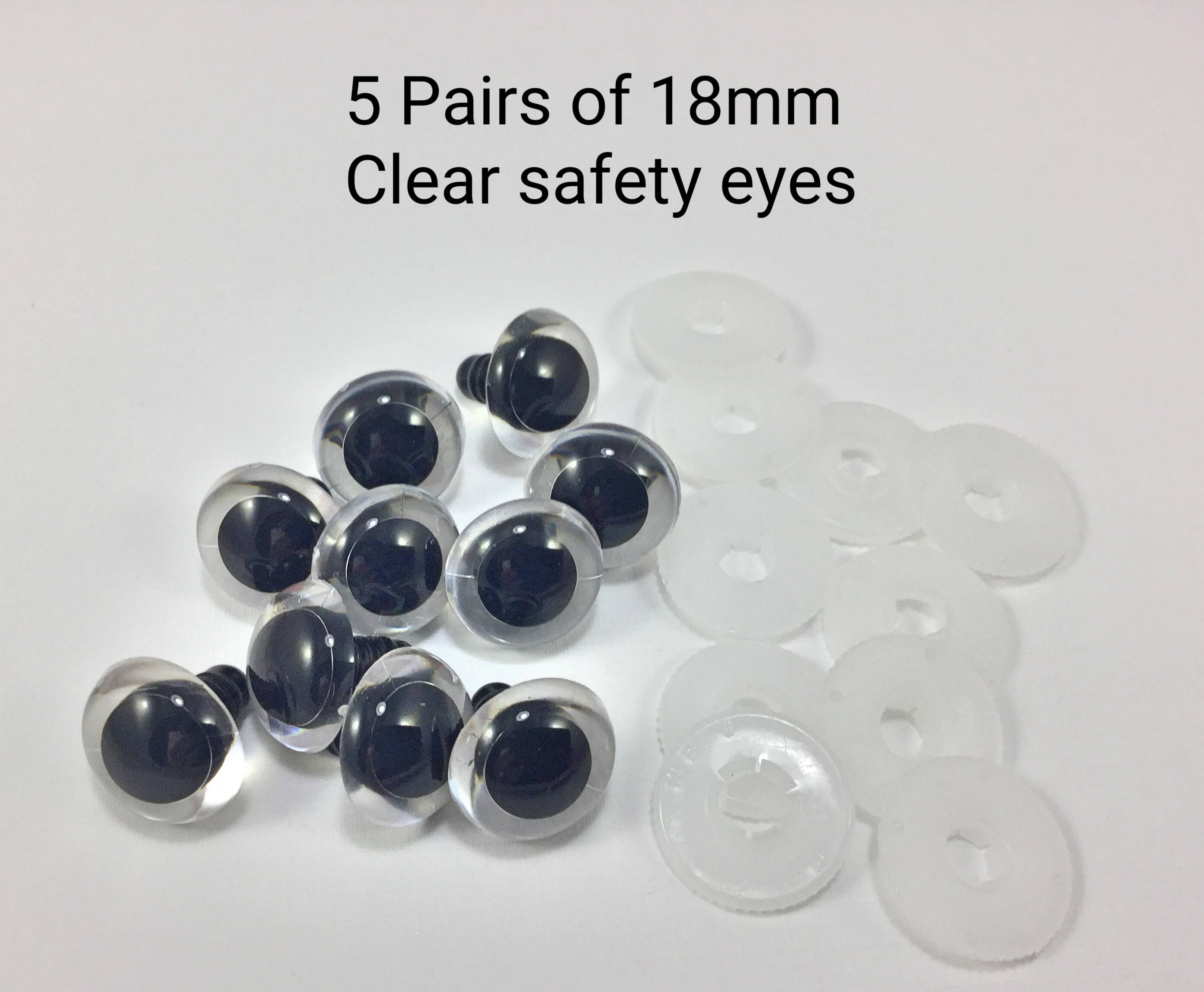 18 Mm Safety Eyes 5 Pairs of Clear Eyes Do It Yourself Amigurumi