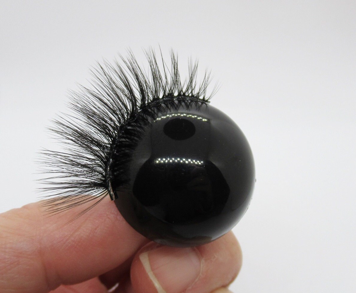 Safety eyes with eyelashes 30 mm black safety eyes black Etsy