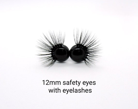 Safety Eyes With Eyelashes 12 Mm Black Safety Eyes Black Safety Eyes With  Eyelashes Amigurumi Eyes With Lashes Eyes With Lashes 