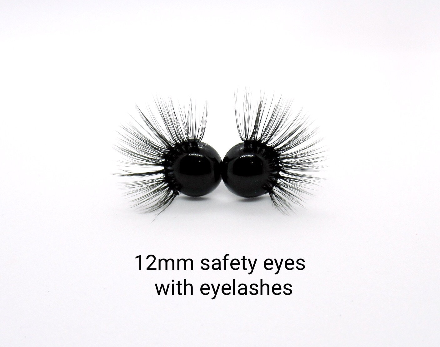 6-12mm Safety Eyes and Noses,Full Black DIY Funny Toy Doll Eyes Crochet Eyes  for DIY of Puppet,Bear,Toy Doll Making Supplies