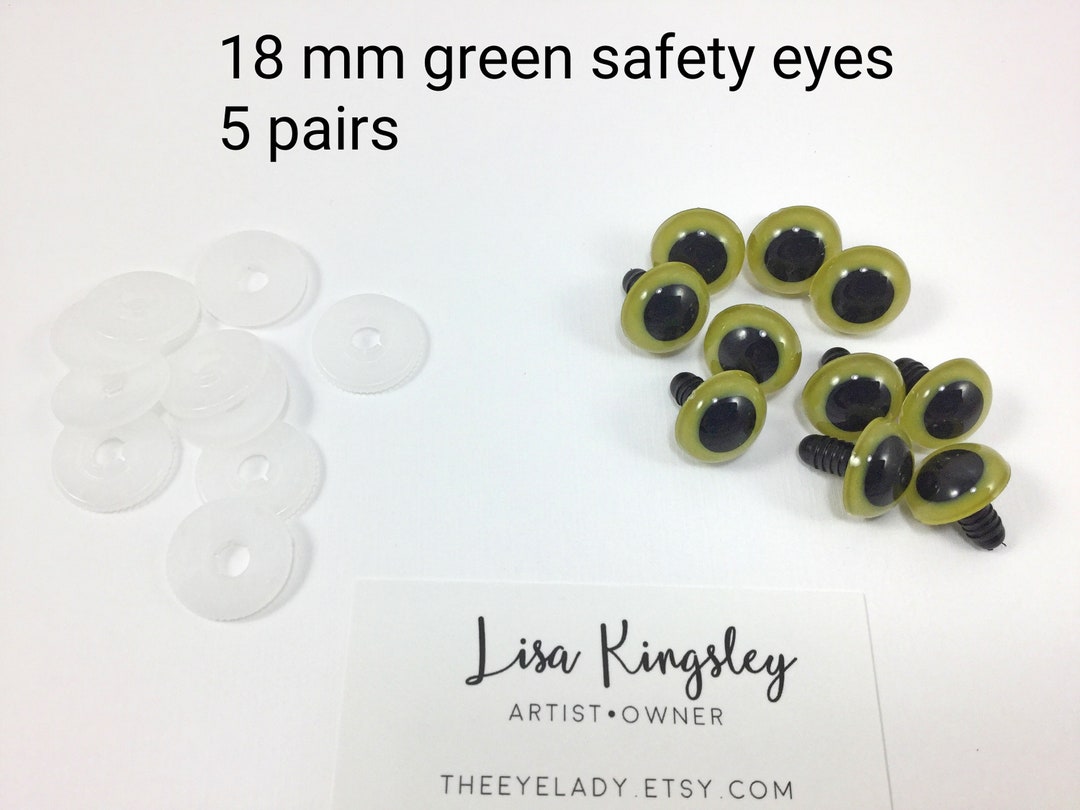 18 Mm Green Safety Eyes 5 Pairs Amigurumi Safety Eyes Plastic Animal Eyes Supplies Craft Eyes