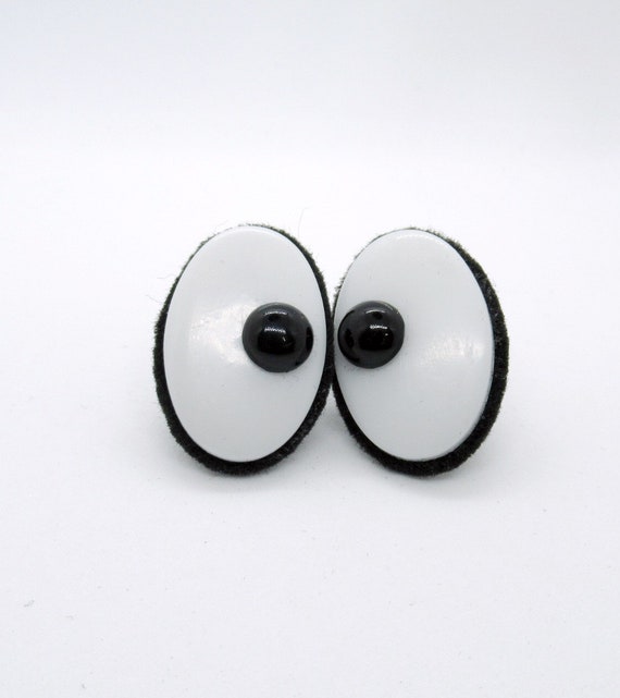 30mm X 20mm Plastic Oval Safety Eyes 1 Pair Puppet Eyes Plastic Eyes Oval  Comic Eyes Fun Eyes Black and White Eyes 