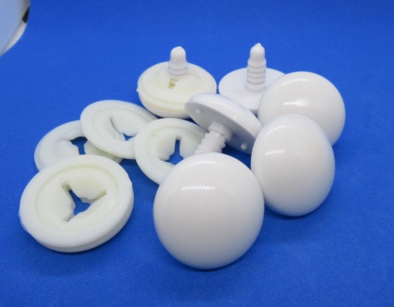 Plastic Safety Eyes - 30mm White - 4 Pairs