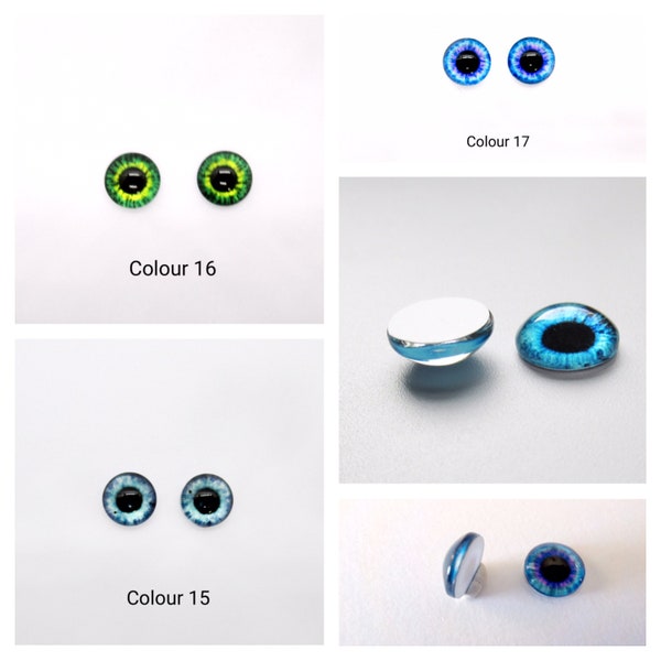 Googly Eyes For Crafts 10 Pairs 30mm Glow In Dark Glass Dinosaur Eyes - Round Dome Cabochons For DIY Crafts Glow In Dark Animal Eyes - Foto 7