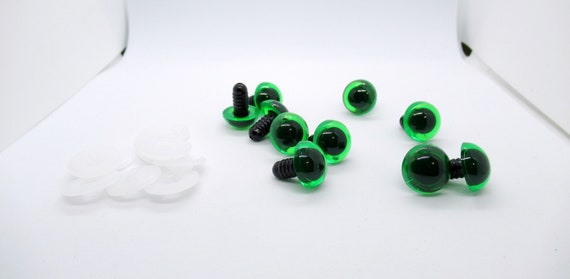 Safety Eyes Transparent Green 15mm 2 pieces