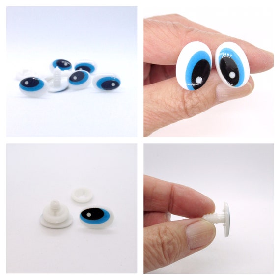 Yeux de sécurité en plastique, 18mm, 4 couleurs, accessoires faits