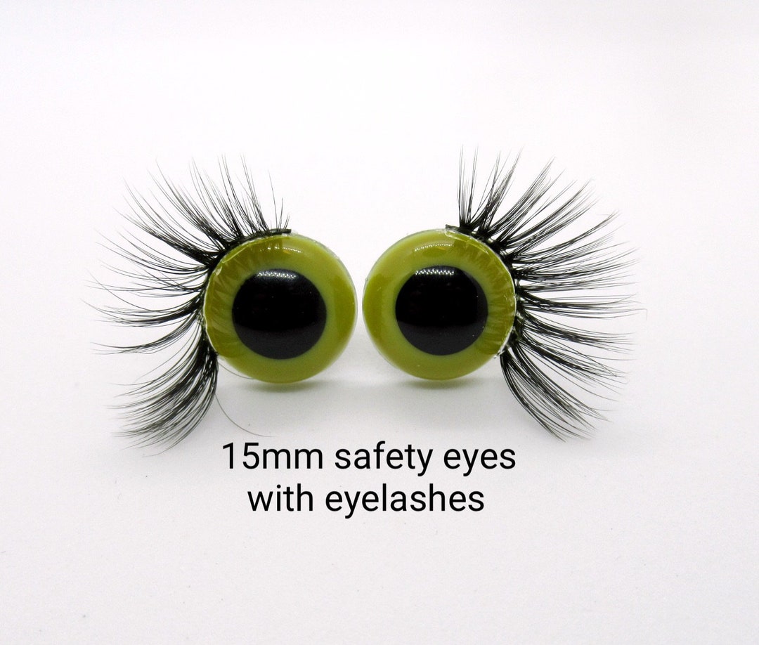 Safety Eyes With Eyelashes 15 Mm Green Safety Eyes Green Safety Eyes