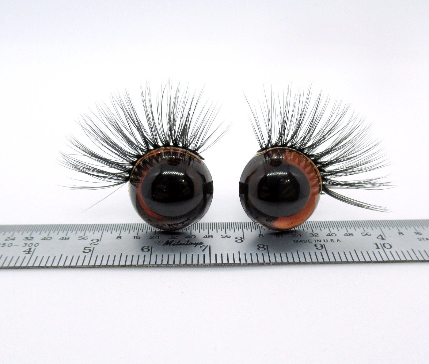 Safety Eyes With Eyelashes 15 Mm Brown Safety Eyes Etsy