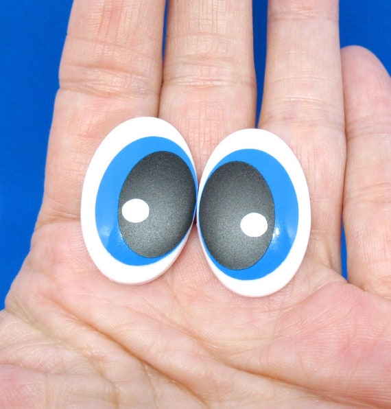 Big Blue 3D Glitter SAFETY EYES 30 mm • Tiktok amigurumi eyes • Safety Eyes  with Plastic Backs for Teddy Bear • Animal Soft Toy Making