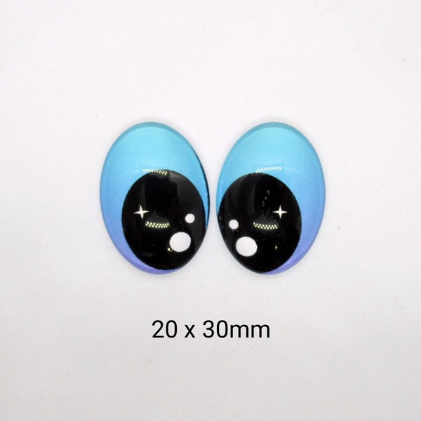 Googly Eyes For Crafts 10 Pairs 30mm Glow In Dark Glass Dinosaur Eyes - Round Dome Cabochons For DIY Crafts Glow In Dark Animal Eyes - Foto 10