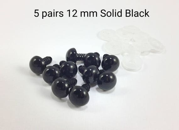 30 Mm Solid Black Safety Eyes 3 Pairs Amigurumi Eyes Plastic Animal Eyes  Craft Eyes Teddy Bear Eyes Animal Safety Eyes 