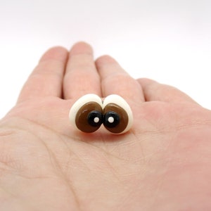 Brown eyes - polymer clay handmade toy eyes with posts - one set - needle felting eyes  - colourful eyes - eyes for toys - amine eyes
