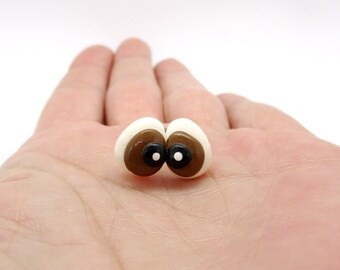 Brown eyes - polymer clay handmade toy eyes with posts - one set - needle felting eyes  - colourful eyes - eyes for toys - amine eyes