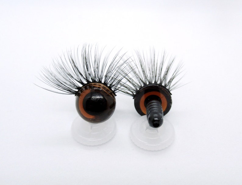 Safety Eyes With Eyelashes 12 Mm Translucent Brown Safety Etsy