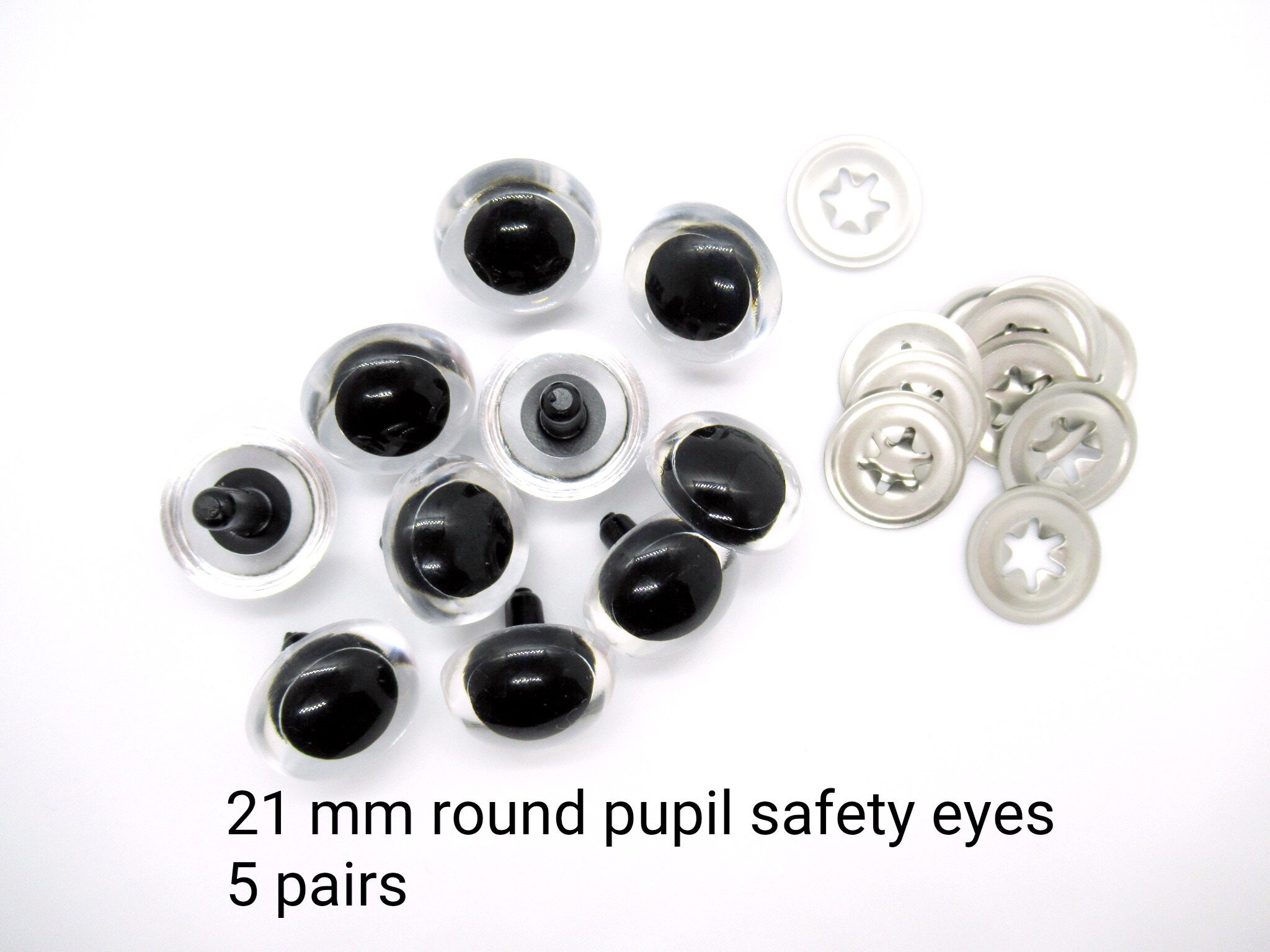 Plastic Safety Eyes - 21mm Black - 4 Pairs