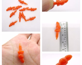 Needle felting snowman nose - carrot nose - felted toy nose - 14mm plastic carrot - felting supply - plastic nose - orange nose - set of 10