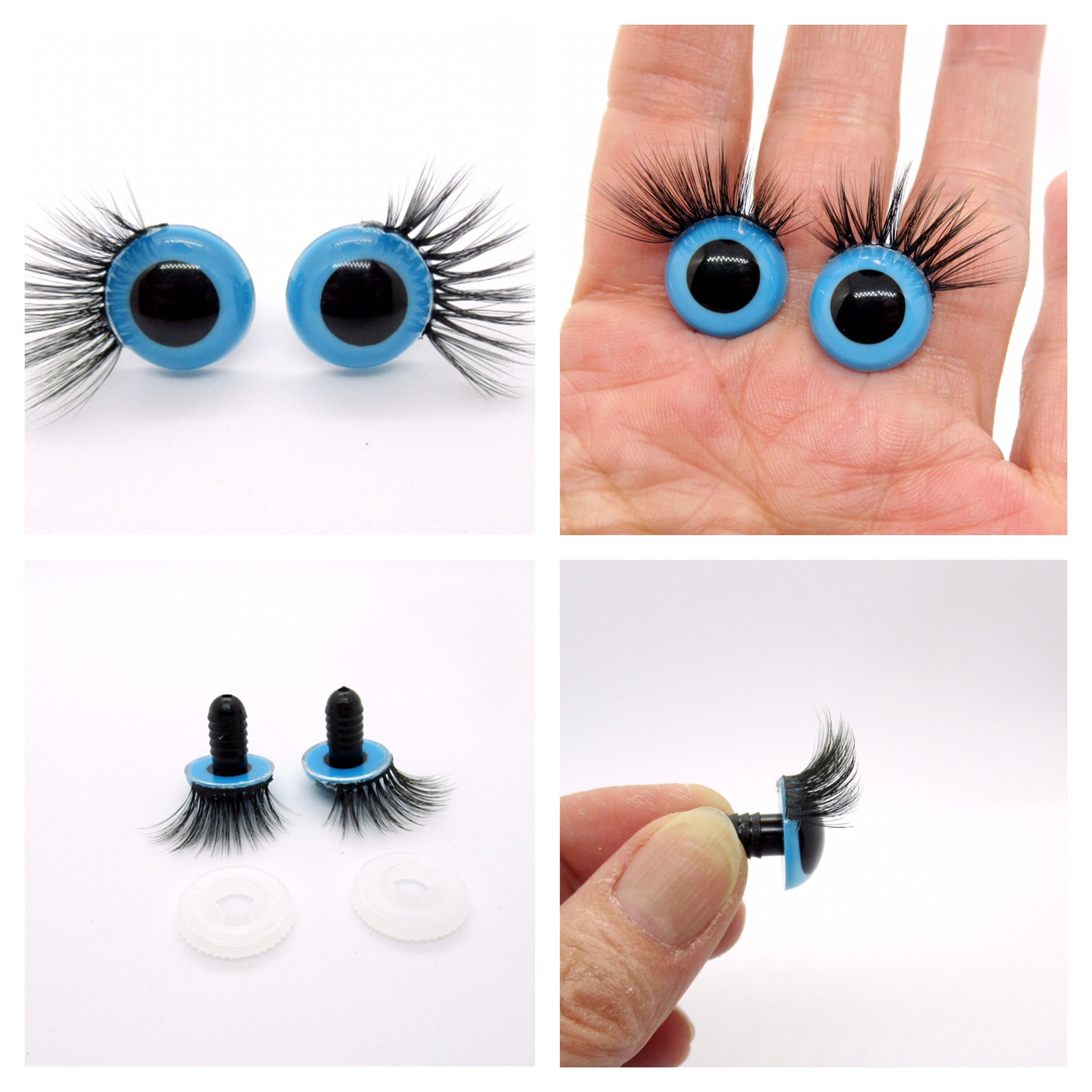 Safety Eyes With Eyelashes 15 Mm Blue Safety Eyes Blue Etsy