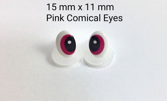 18mm X 13mm Safety Eyes 1 Pair Amigurumi Safety Eyes Plastic Oval Eyes  Comical Eyes Printed Eyes Funny Eyes Brown Eyes 