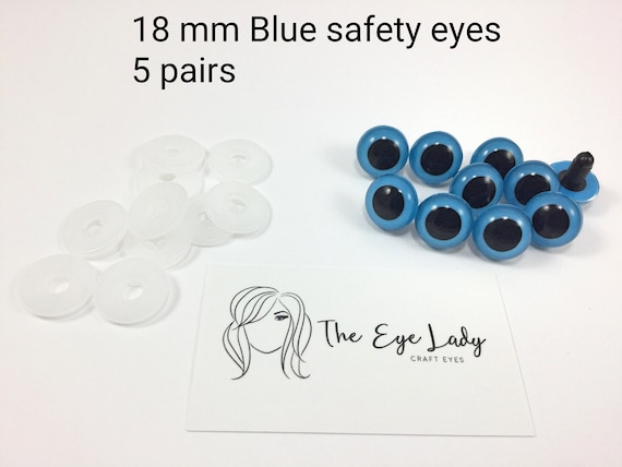 15 Mm Blue Safety Eyes 5 Pairs Amigurumi Safety Eyes Plastic Animal Eyes  Supplies Craft Eyes Doll Eyes Soft Toy Eyes 