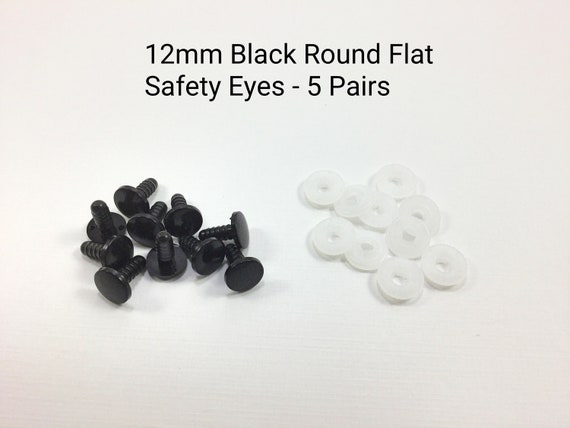 12mm Black Plastic Safety Eyes