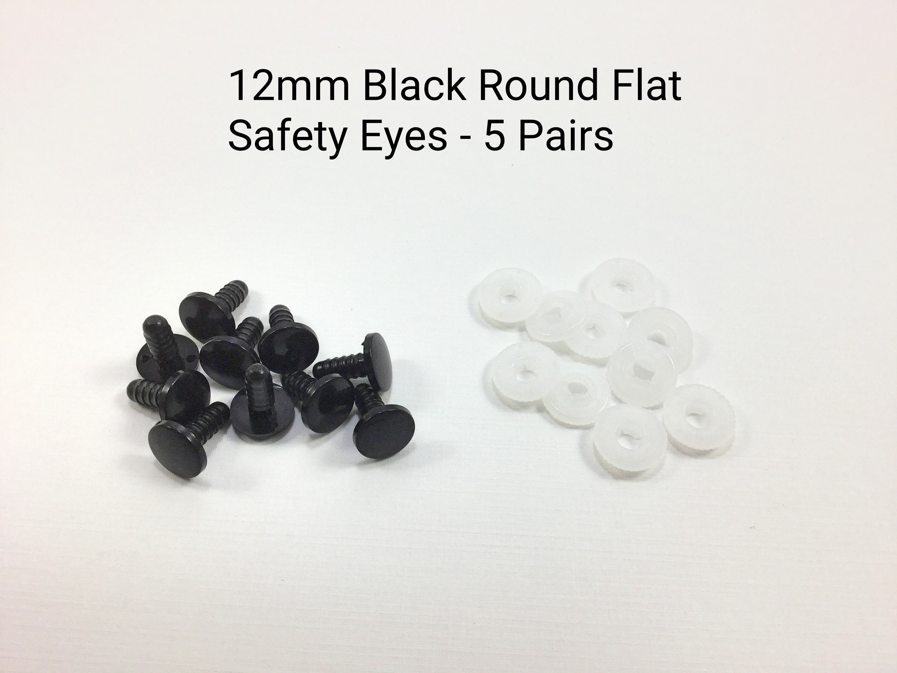 Baby Products Online - Plastic Safety Eyes and Nose, 6-12mm Black