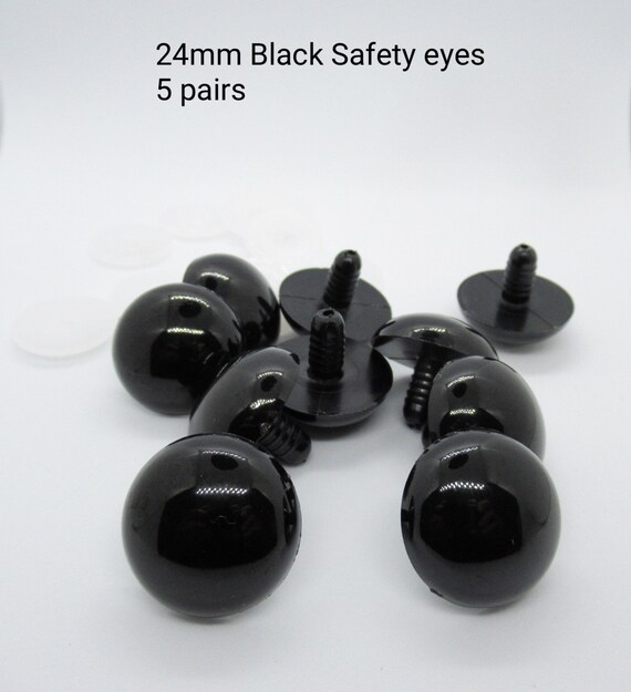 Plastic Safety Eyes for Amigurumi, 240PCS 6mm - 14mm Black Solid