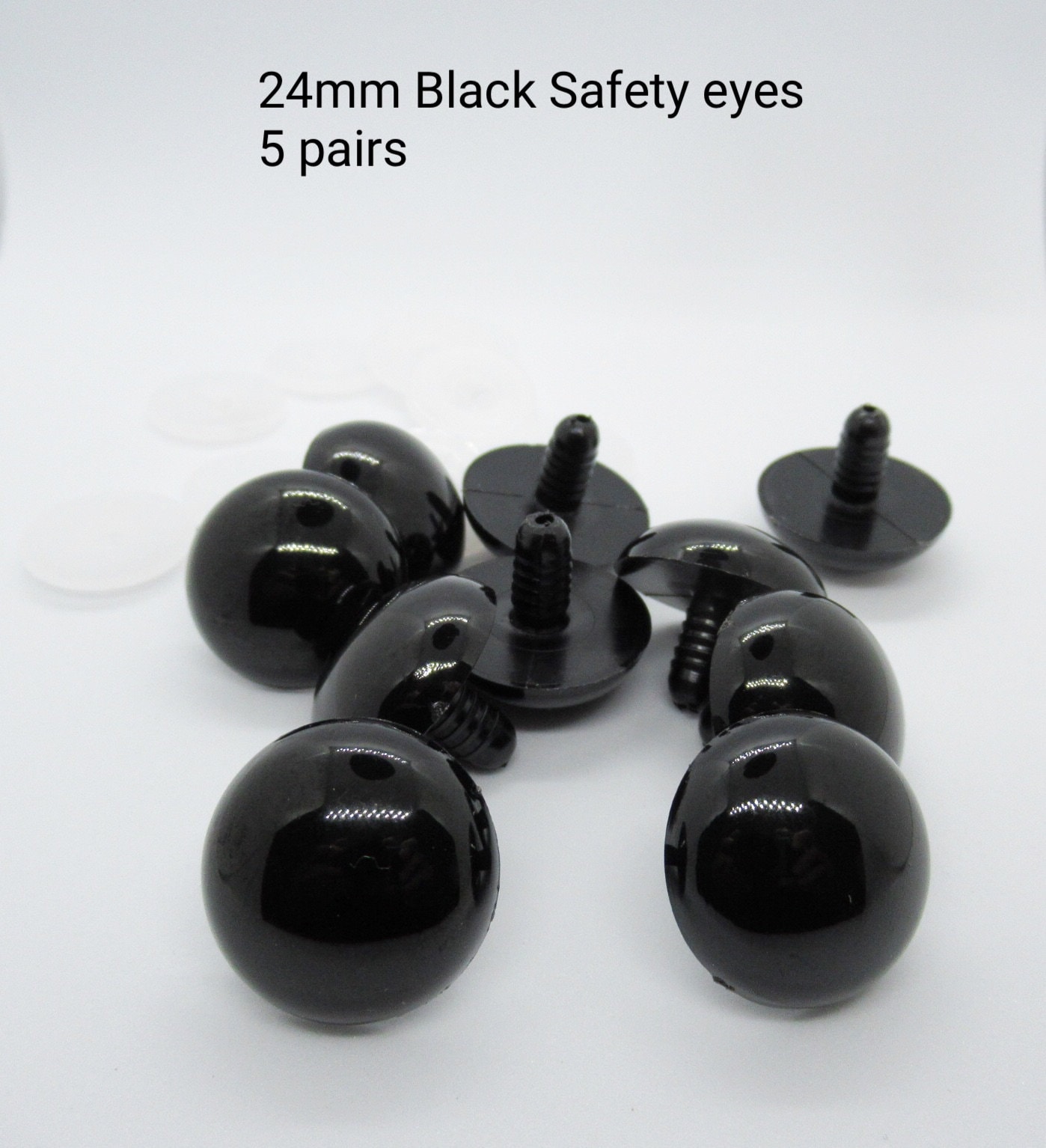 24 Mm Solid Black Safety Eyes 5 Pairs Amigurumi Eyes Plastic Animal Eyes  Craft Eyes Teddy Bear Eyes Animal Safety Eyes 
