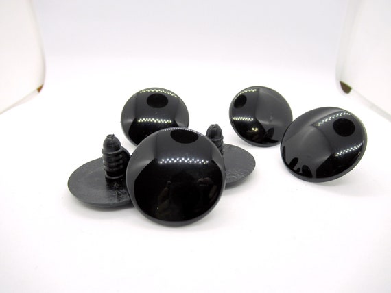 Ojos de seguridad planos negros de 30 mm 3 pares Ojos Amigurumi