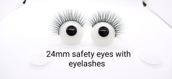 Yeux de sécurité avec cils yeux de sécurité blancs et noirs sécurité  Amigurumi Yeux avec cils yeux avec cils yeux de marionnette -  France