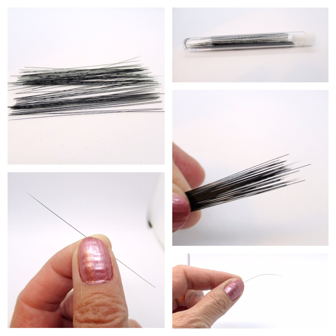 Plastic Whiskers in Black Fake Whiskers Black Realistic Animal Whiskers Needle Felting Tapered