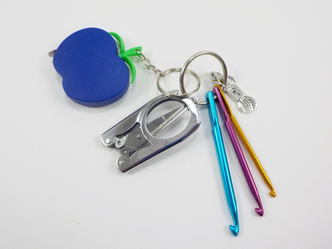 Crochet Hook Keychain Travel Crochet Kit Mini Crochet Hook Keyring