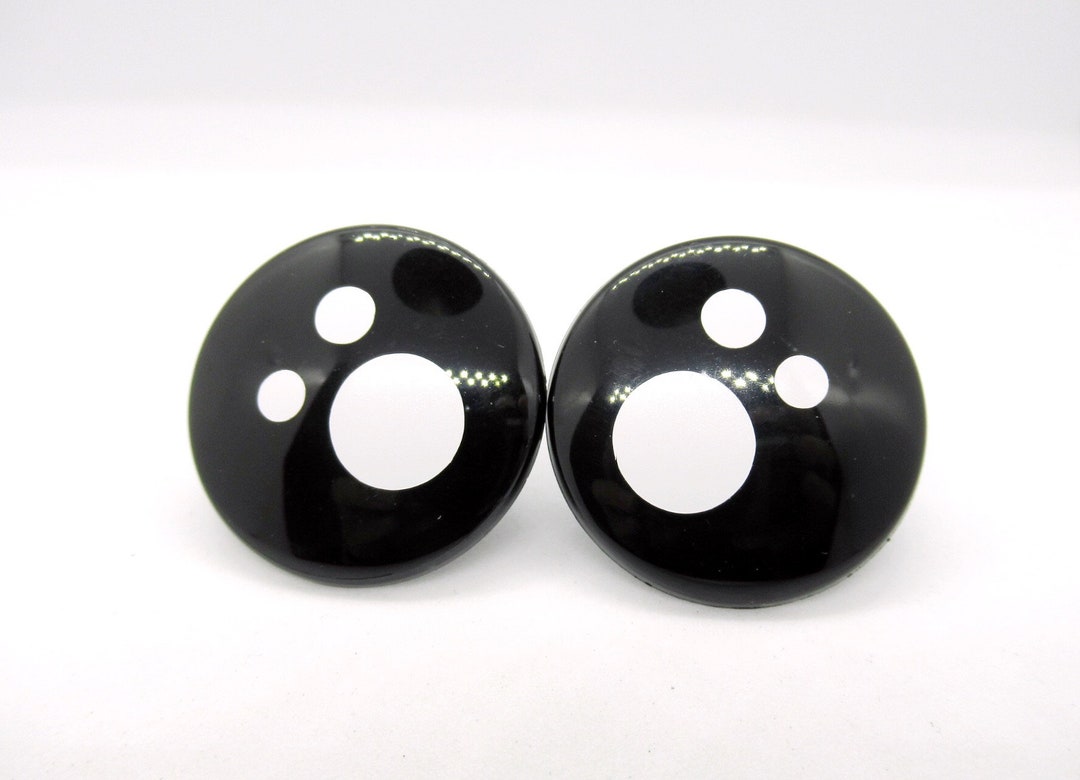 Black Safety Eyes 30mm Large Eyes Flat Eyes Kawaii Style Eyes Black and