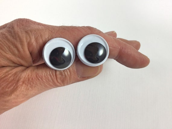 Ojos de seguridad ovalados blanco y negro x 5 pares