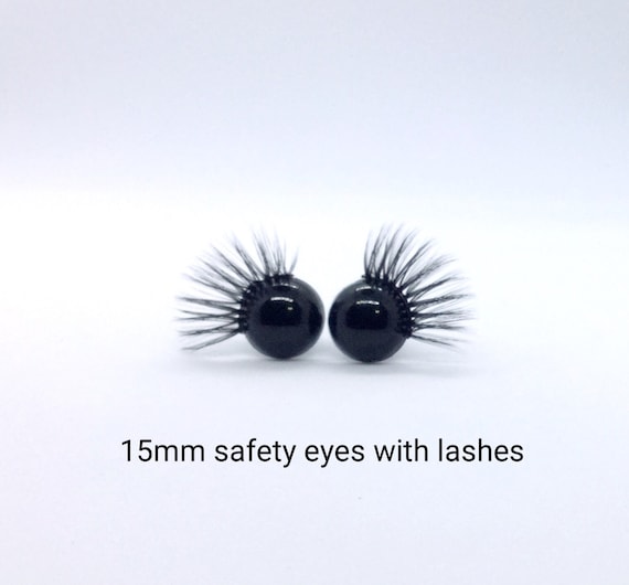 Safety Eyes With Eyelashes 15 Mm Black Safety Eyes Black Safety Eyes With  Eyelashes Amigurumi Eyes With Lashes Eyes With Lashes 