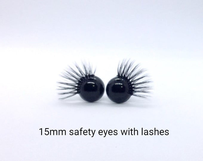 Safety Eyes With Eyelashes 15 Mm Black Safety Eyes Black Safety Eyes
