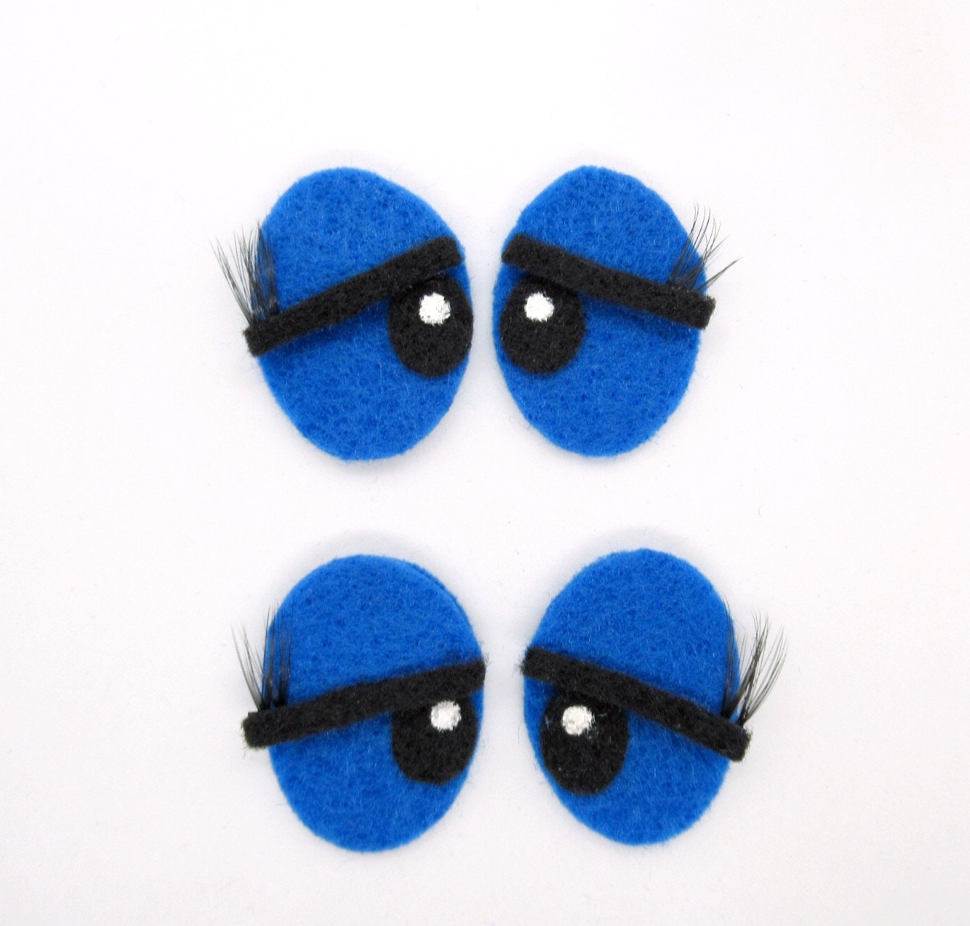 Pre cut felt blue eyes with lashes Amigurumi supplies felt Etsy