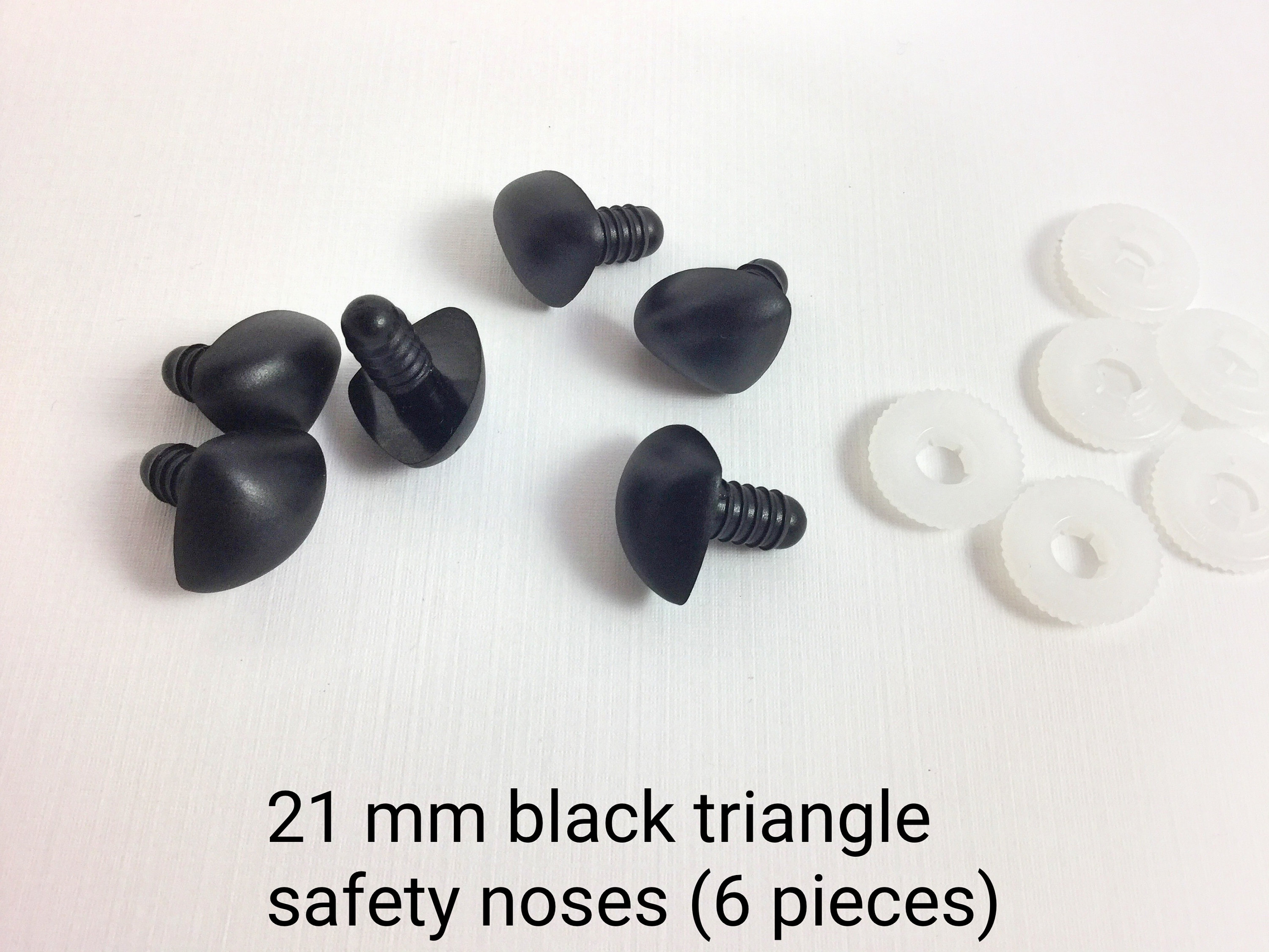 18mm Black Triangle Animal Nose 6 Pieces Amigurumi Plastic Safety Nose Toy Nose  Crochet Toy Supply Animal Noses Bear Nose 