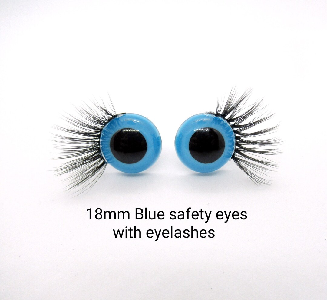 Safety Eyes With Eyelashes 18 Mm Blue Safety Eyes Blue Safety Eyes With