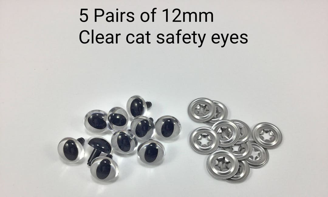 12 Mm Safety Eyes 5 Pairs of Clear Eyes Do It Yourself Etsy