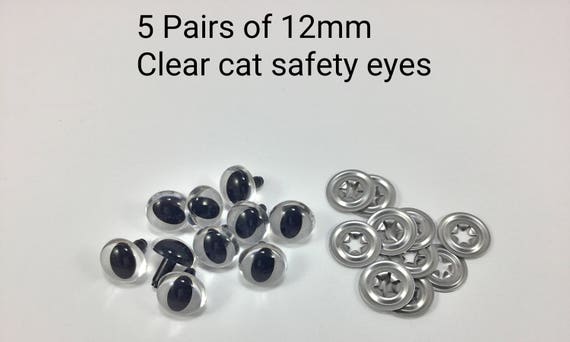 12 Mm Safety Eyes 5 Pairs of Clear Eyes Do It Yourself Amigurumi Safety  Eyes Plastic Animal Eyes Teddy Bear Supplies Craft Eye 