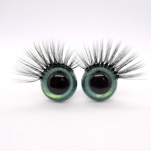 One Pair of Hand Painted 15mm Safety Eyes With Eyelashes Aquamarine Safety  Eye Animal Eyes Doll Eyes Craft Eyes Plastic Eyes 