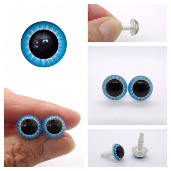Toy Safety Eyes - Light Blue Crystal Plastic 6mm - 12mm - AMAZING