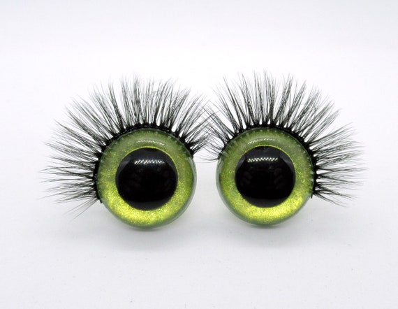 Safety Eyes With Eyelashes 15 Mm Safety Eyes Translucent Green Eyes With  Eyelashes Amigurumi Eyes With Lashes Eyes With Lashes 