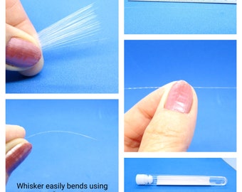 Plastic whiskers in clear - fake whiskers - clear - realistic animal whiskers - needle felting - tapered whisker tips - pet replicas