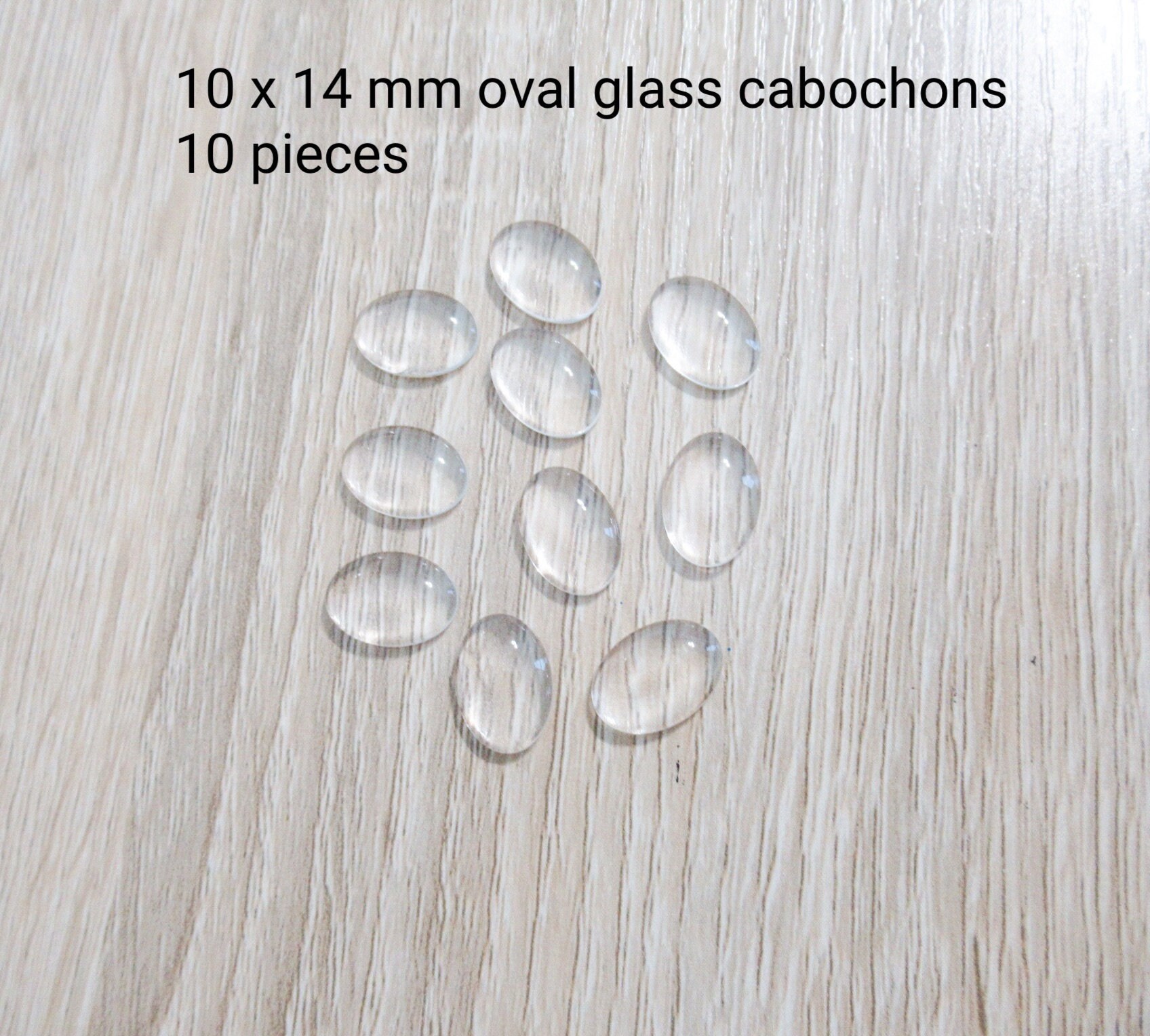 10 X 14 Mm Clear Glass Oval Cabochons Oval Cabochons Glass Gems Flat Back  Glass Circle Dome Clear Domed Cabochon 