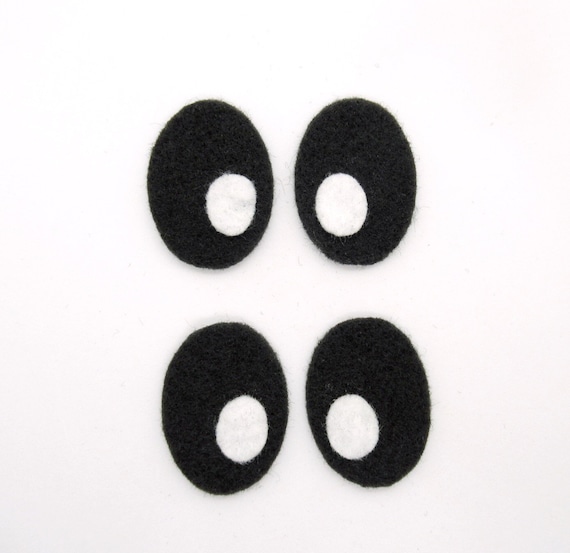 Pre Cut White and Black Felt Eyes Amigurumi Supplies Felt Craft Pre Cut Felt  Applique Sew on or Glue on Eyes 2 Pairs 